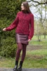 DSA79-12 Catrina Cardigan Dyp Rød